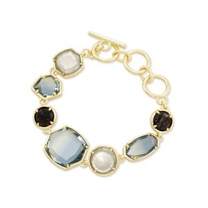 Kendra Scott Natalia Gold Link Bracelet Steel Gray